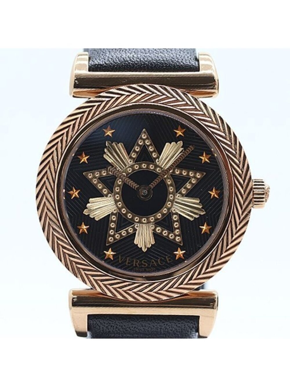 Versace Star Motif Black Dial Watch